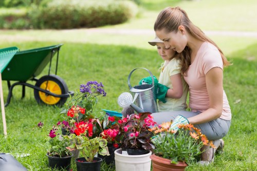 Professional landscaping details showing paving and planting
