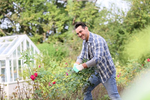 Materials and plants prepared for outdoor landscaping work